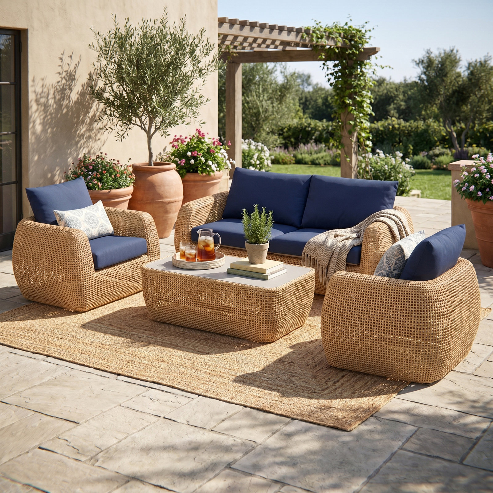 Sydney Sunbrella® Patio Lounge Chair, Canvas Navy