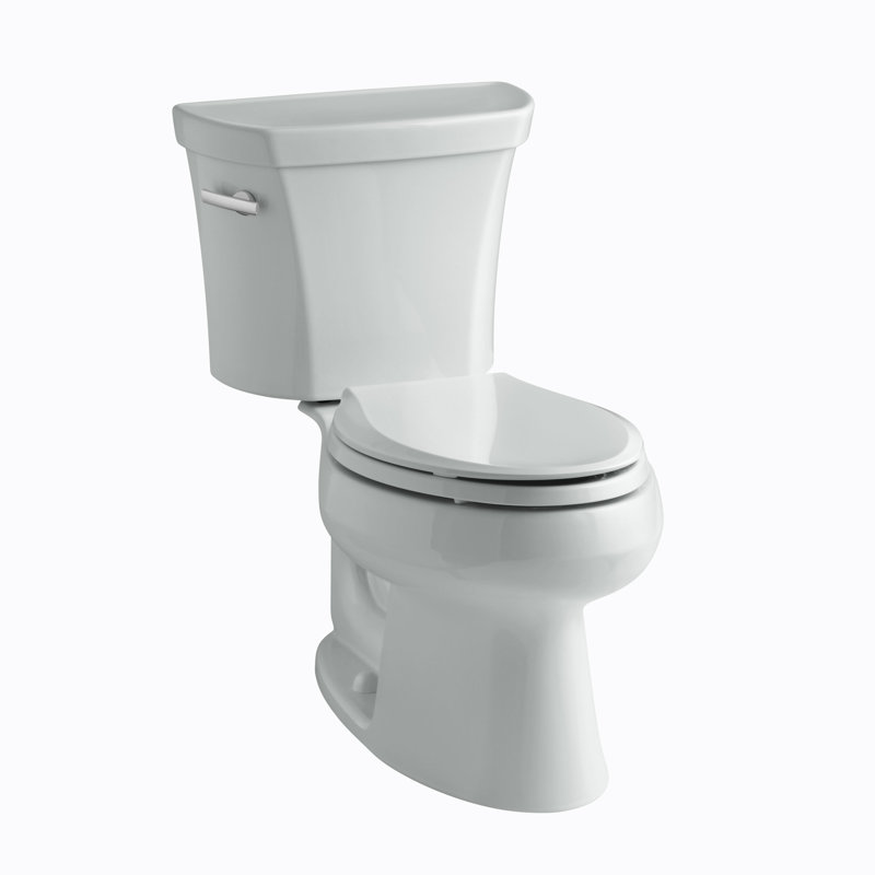 Wellworth 1.28 GPF Water Efficient Elongated Two-Piece Toilet (Seat Not Included), Ice Gray