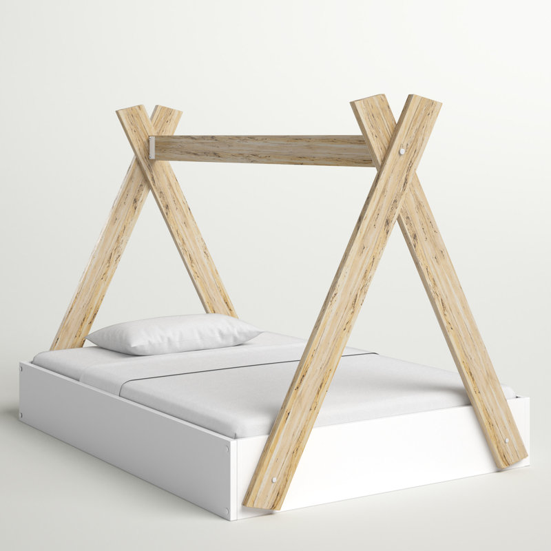 Violetta Canopy Bed by Zipcode Design™, Lit double, Brun / Blanc