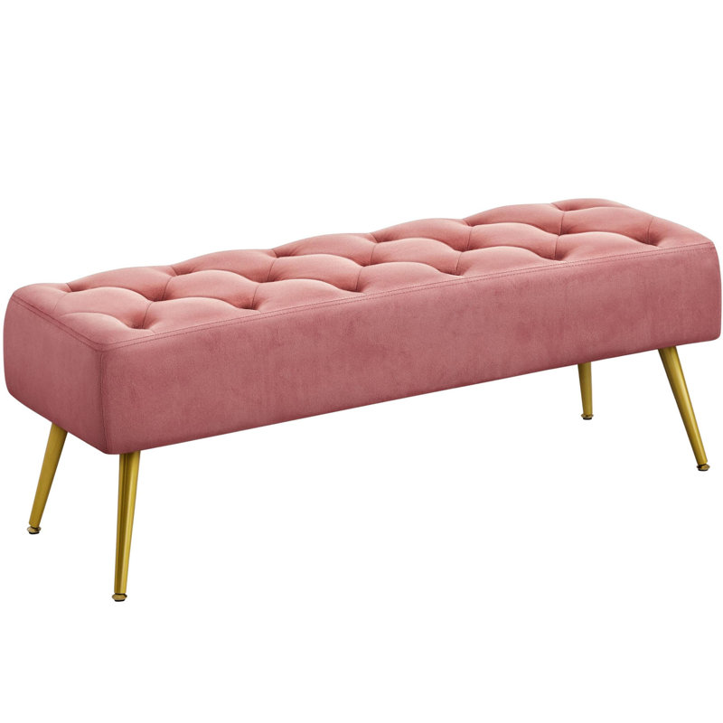 Banc avec repose-pieds Modern Velvet, Rose
