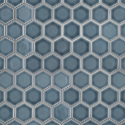 Hudson Due 2" Hex 10-7/8 " x 12-5/8 " Porcelain Mosaic Floor and Wall Tile