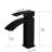 Black Bathroom Sink Faucet, Deck-Mounted Single Hole Faucet With Handle And Ceramic Filler Brushed Basin Side