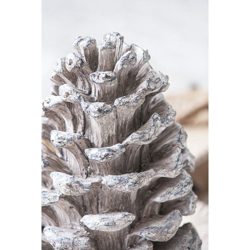 Set Of 2 Pinecone Table Decor, Small: D7x10.5", Large: D7x14"