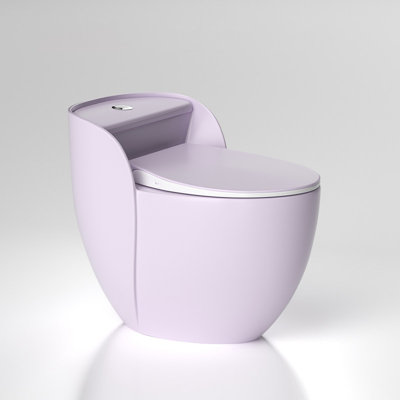 12" Rough-In 15.75"Seat Height Lavender Compact Siphonic Basic Smart Toilet for Small Space with Sensor Lid Opening, Night Light and Adjustable Temperature