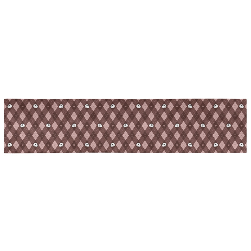Chemin de table argyle crânes Avicia, 91,5 po x 17,5 po, Rouge, Polyester