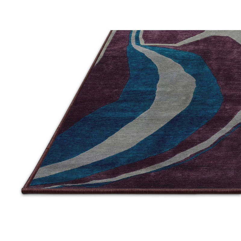 Mubarek Wool Abstract Indoor Rug, Rectangle 4' x 6'