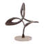 Sculpture décorative tourbillon sur base de travertin pour la décoration intérieure - Statue moderne pour la décoration de salon, de bureau ou de vestibule - 13 po, bronze et ivoire