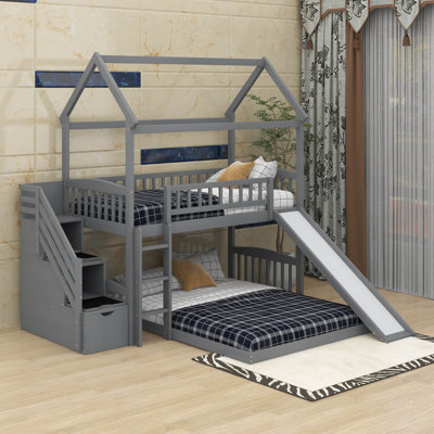 Twin Over Full Bunk Bed With Slide