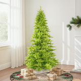Lime Fir Artificial Christmas Tree withLED Lime Lights with Stand