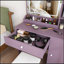 Ensemble de coiffeuse avec tabouret rembourré et miroir réglable à DEL