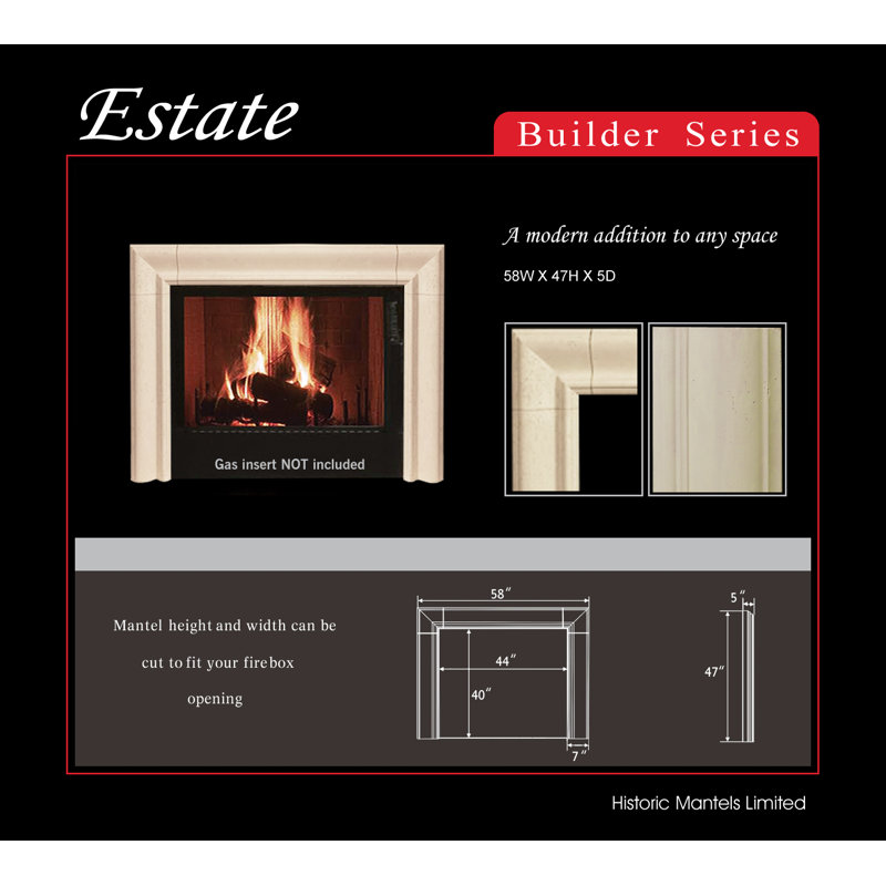 Builder Estate Cast Stone Fireplace Surround