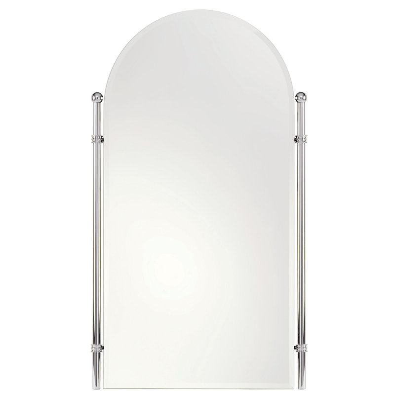 Arched Polished Chrome Bathroom Wall Mirror
