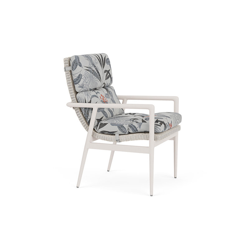 Cascade Outdoor Dining Armchair, Delicate Botanical Slate, Antique White