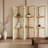6-Panel Japanese Style Room Divider With Shelves, Wood Color-284232162-284232163