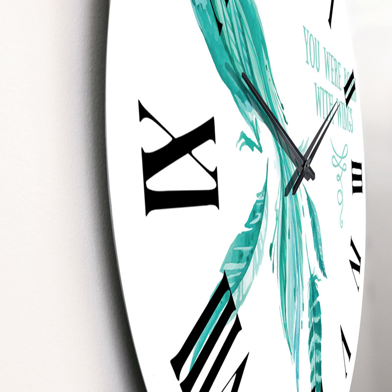 Horloge murale traditionnelle Mystic Mint Bird You Were Born With Wings, Grand