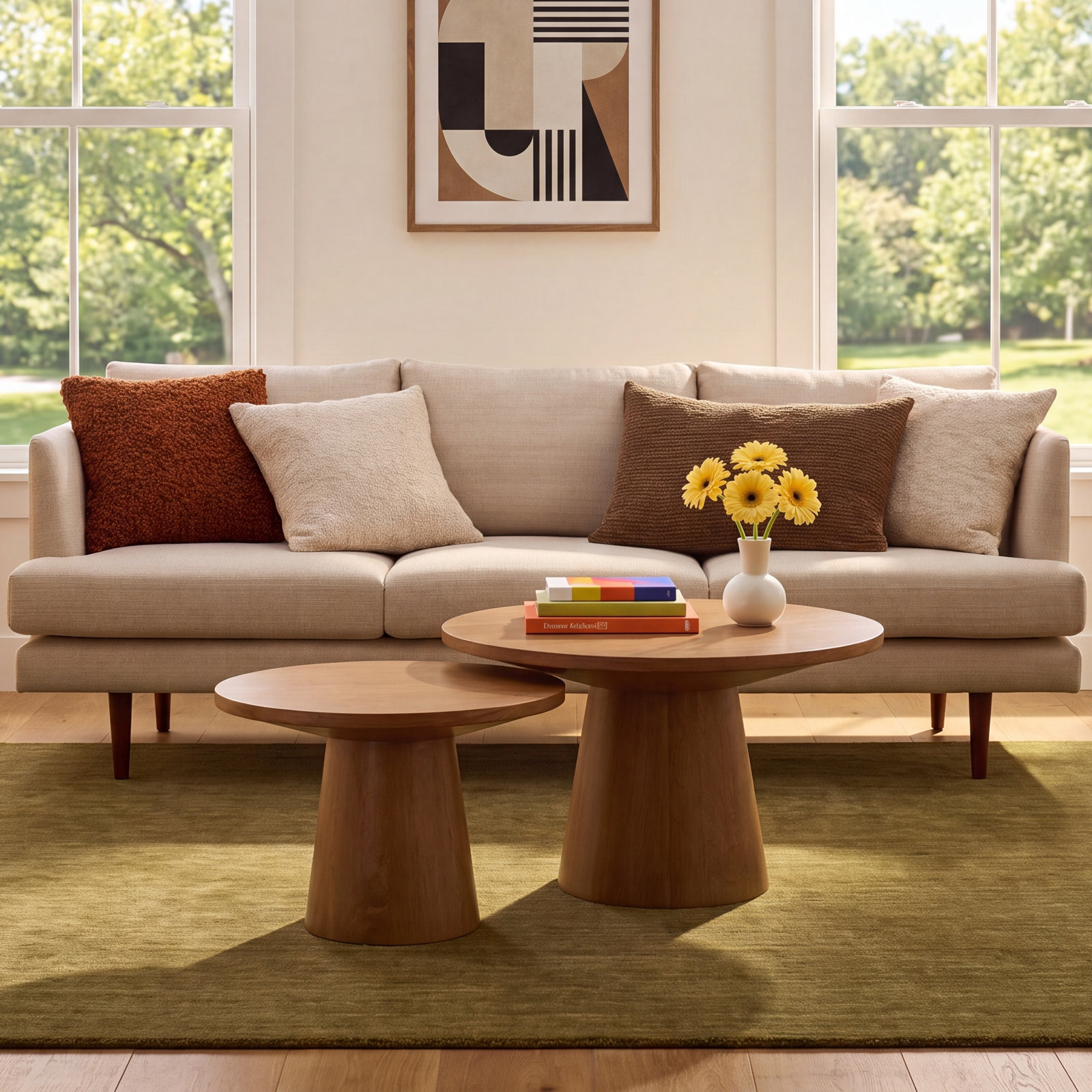 Wyatt 2-Piece Living Room Table Set, Natural