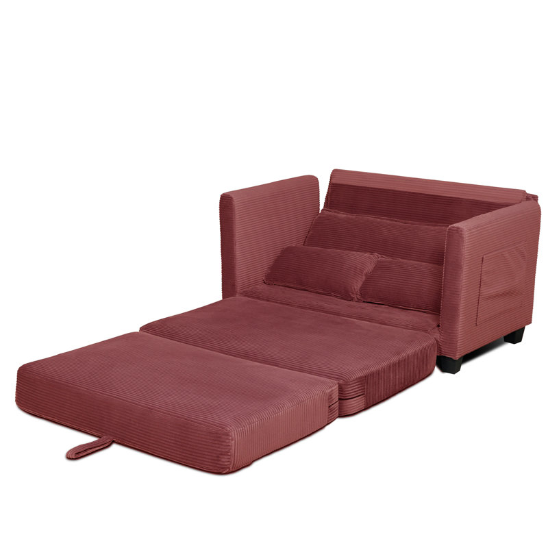 Fauteuil convertible 2-en-1 51 po, Rouge