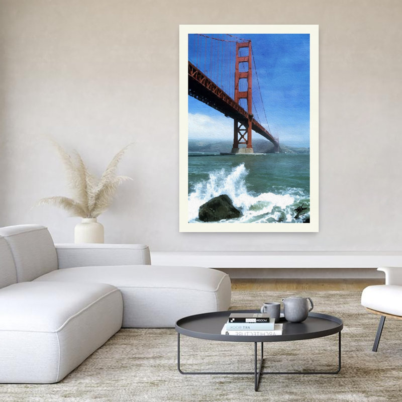 Golden Gate Crashing Waves by Osvaldo Russo - Wrapped Canvas Print, 152 cm H x 102 cm W
