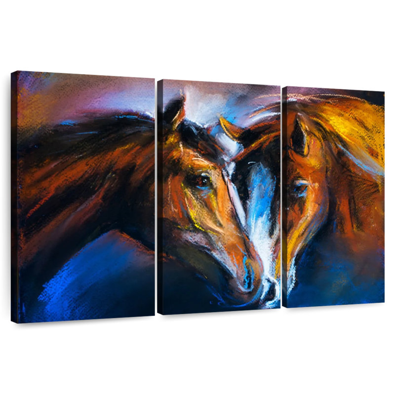 Brampt Loving Horses, 48" H x 74" W