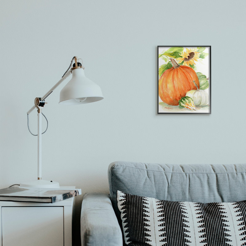 «Pumpkin Sunflower and Gourd Fall Farm Harvest», reproduction d'art, H 14 po x l 11 po x P 1,5 po