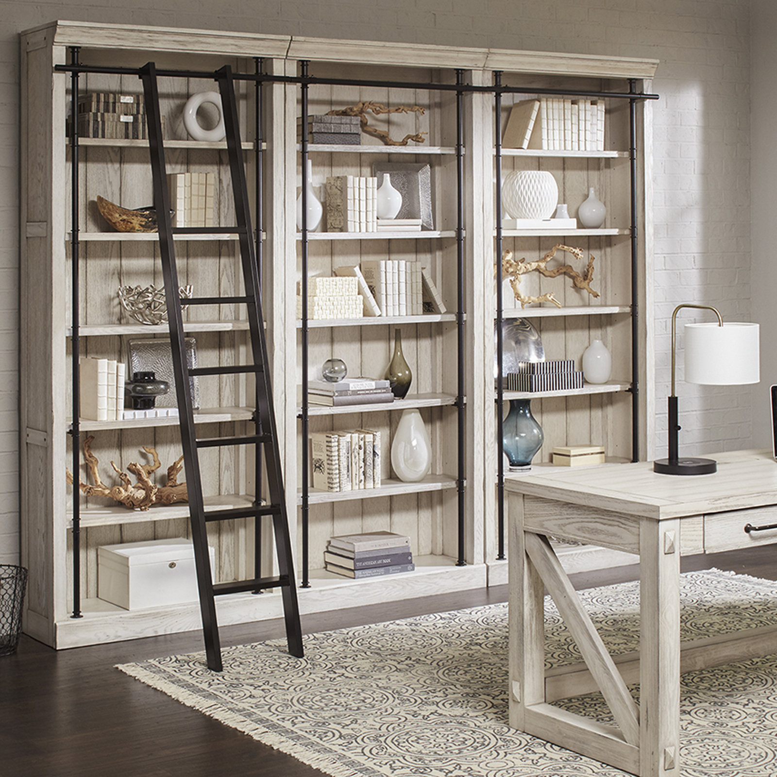 Lorna 40" Bookcase, Rustic White