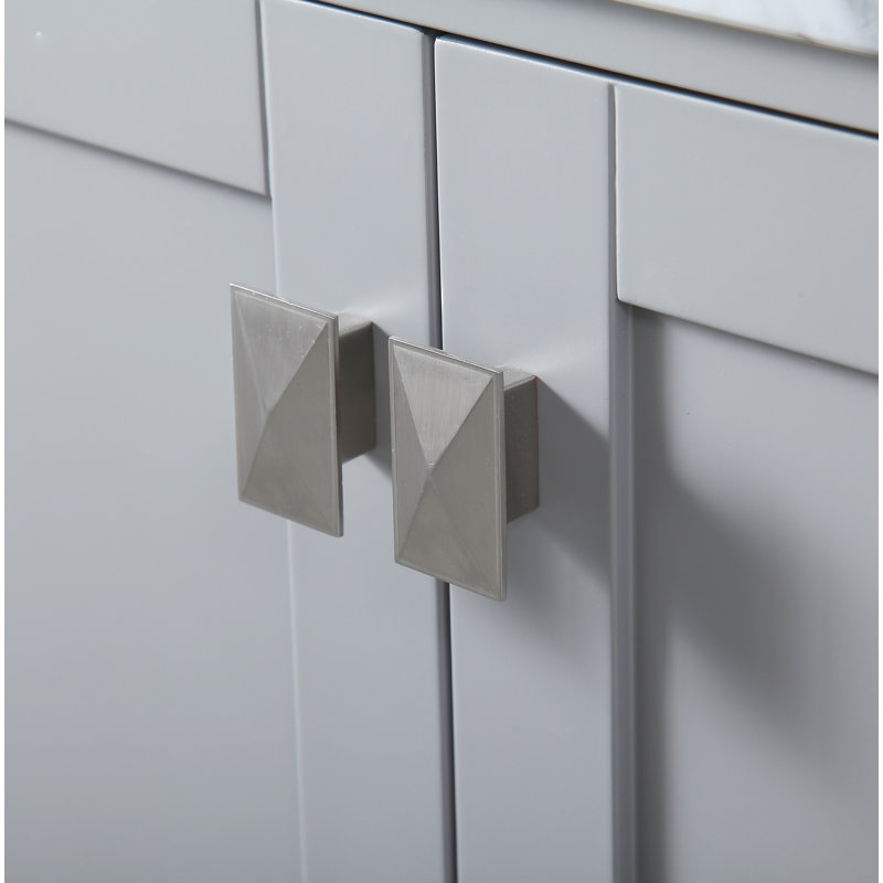 Ensemble de meuble-lavabo large 72 "Irene, Gris, Quartz Calacatta