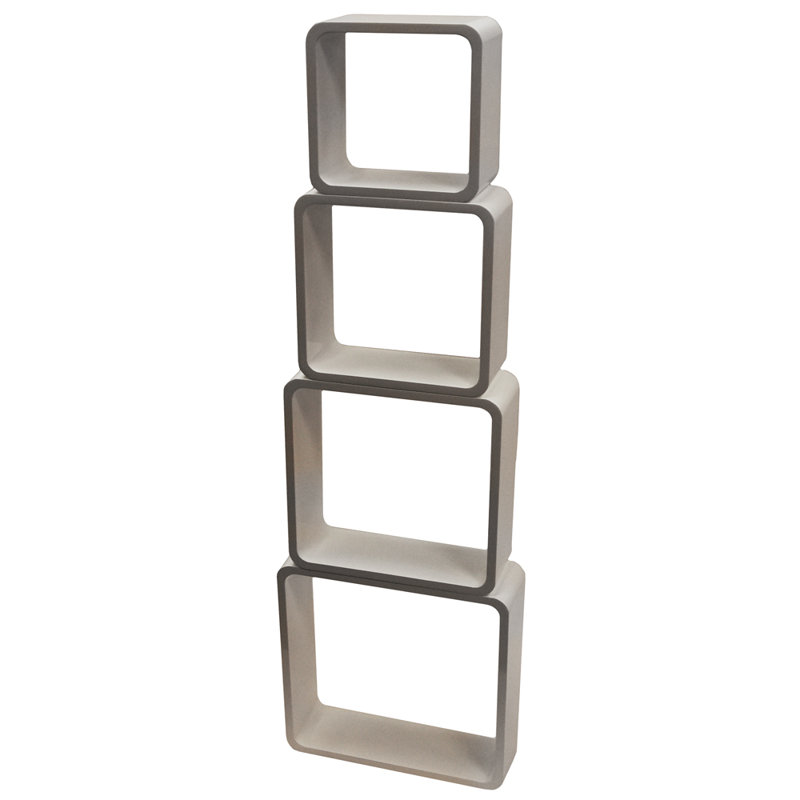 4 Piece Floating Shelf, White