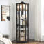 Vitrine lumineuse avec portes en verre et tablettes réglables pour le rangement des présentoirs-2143064361