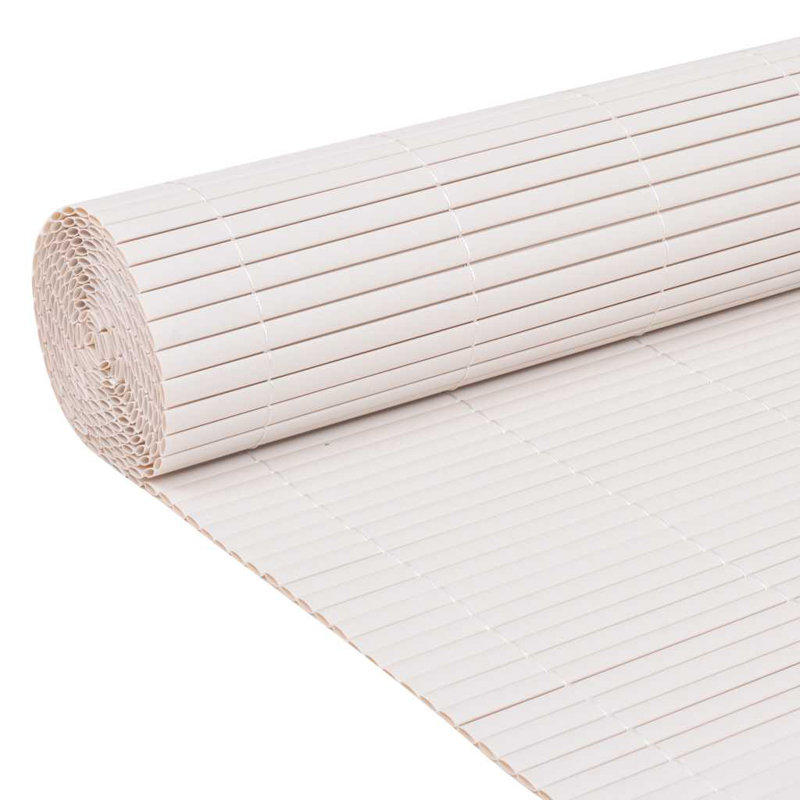 Double-Sided Garden Fence Privacy Barrier, White, 110 x 300 cm