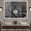 Grand miroir de salle de bain de 48 po x 36 po à fixation murale à DEL, fonction de brouillard imperméable, interrupteur tactile avec lumières réglables-418745702