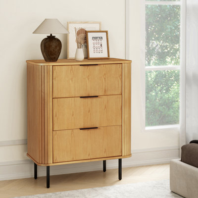 Commode 3 tiroirs en bois massif 