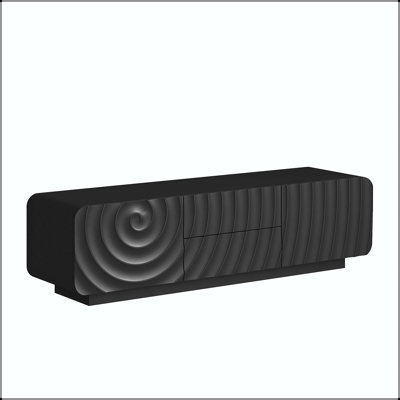 TV Console with Unique Spiral Wave Design