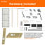 Porte coulissante à galandage 32 x 80 cm en aluminium noir avec cadre, serrure et fermeture amortie, porte à galandage 3 battants en verre trempé dépoli, porte en métal finition noire, porte de chambre, porte de chambre moderne haut de gamme-114533652