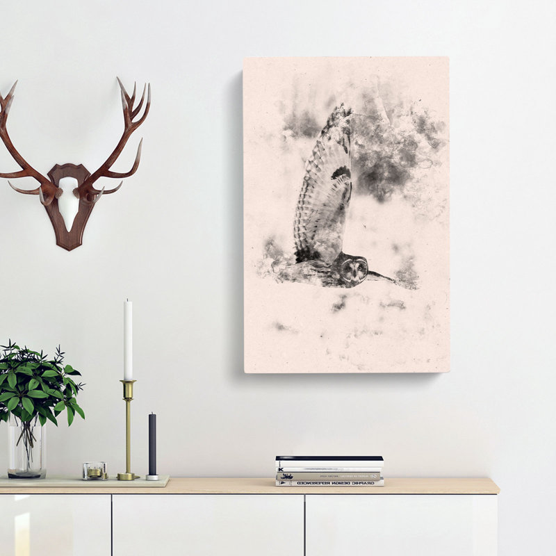 Owl In Flight - Wrapped Canvas, 50cm H x 35cm W x 3cm D