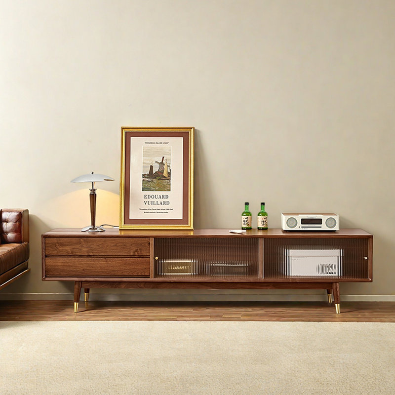 Pure solid wood minimalist TV cabinet