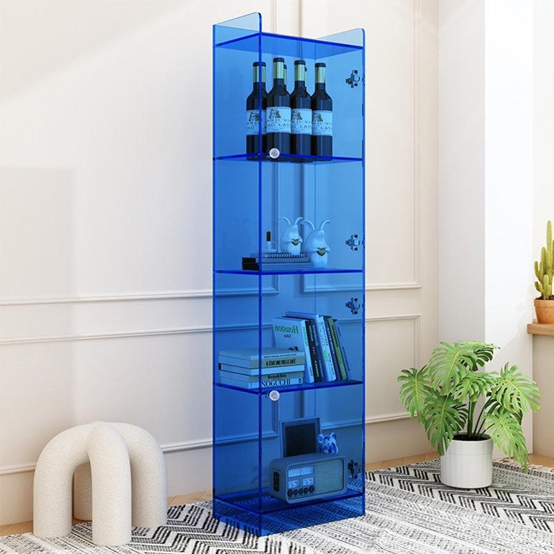 Bibliothèque moderne simple avec porte, Bleu