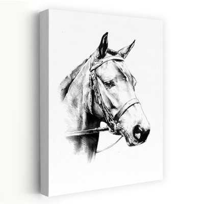 Portrait de cheval noble, style classique vintage, impression d'art mural