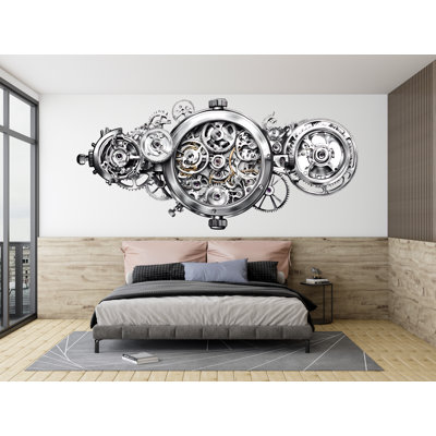 Mécanique mécanique, décalcomanie murale industrielle, mécanisme de montre, autocollant mural, décoration Steampunk moderne, vinyle, 228 g