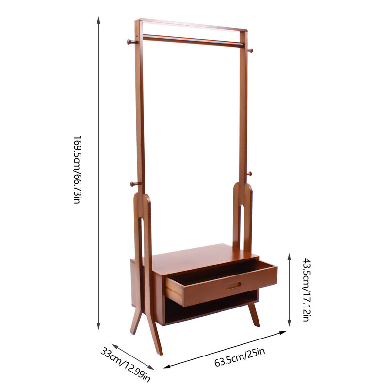 Étagère de rangement en bois massif 66,73 po H