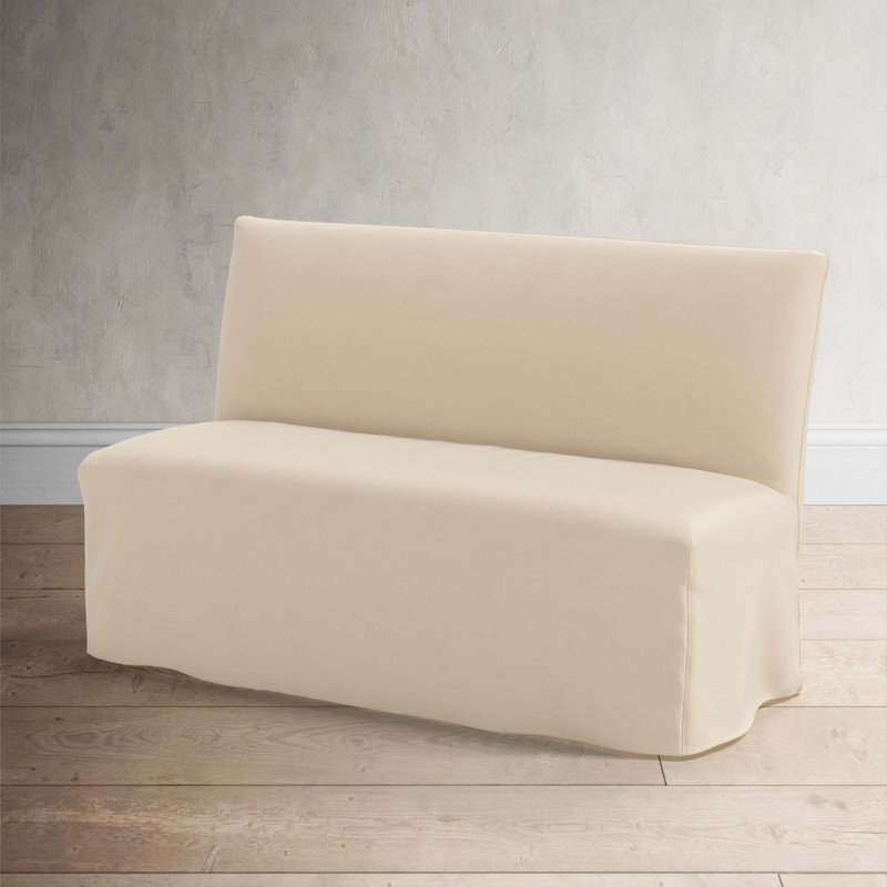Banc rembourré Silvia, Velours performance perle classique
