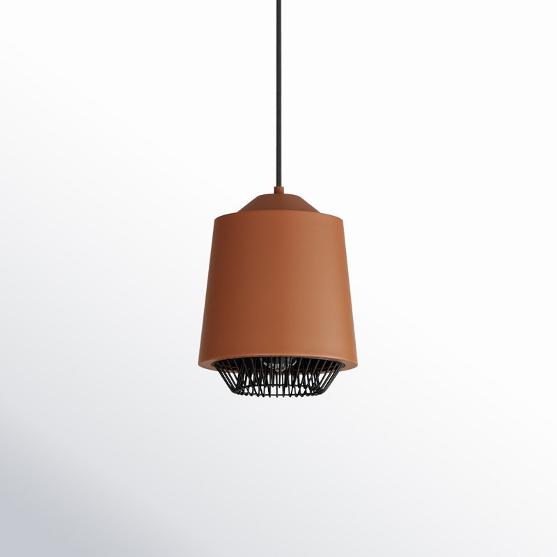 Luminaire suspendu simple Cici, Brique / noir