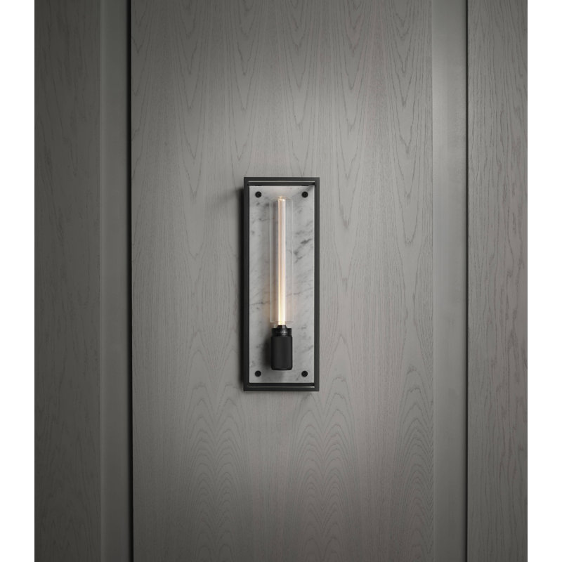1 - Light Flush Mounted Sconce, White Marble