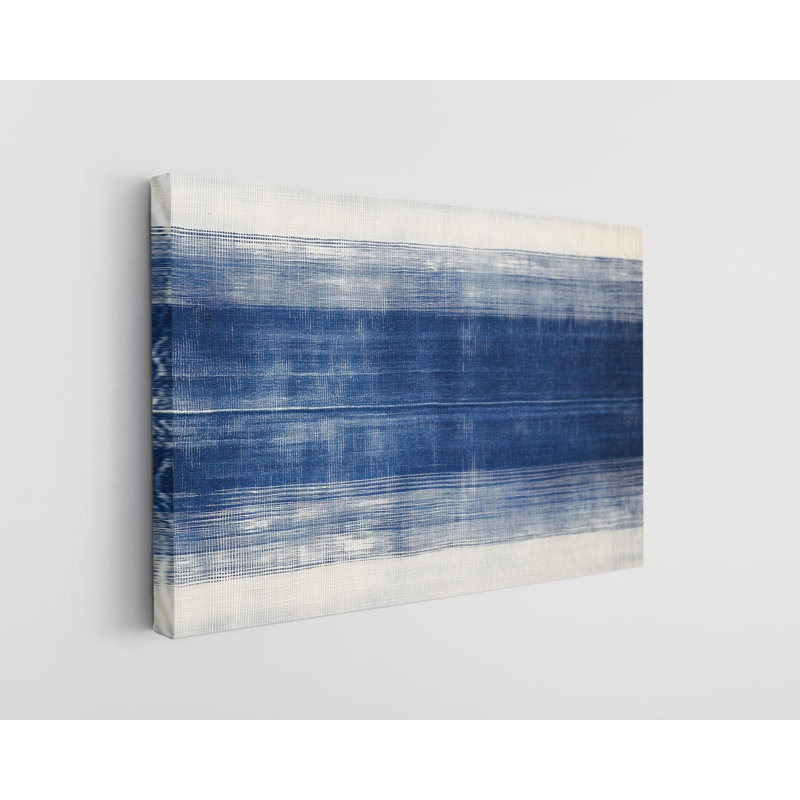 «Blue and White Brush Strokes» sur reproduction d'art sur toile de haute qualité - décoration murale fabriquée à la main - art élégant - cadeau - reproduction murale, reproduction de peinture