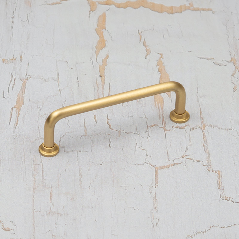 Satin Brass Slim Pipe Handles, 96mm
