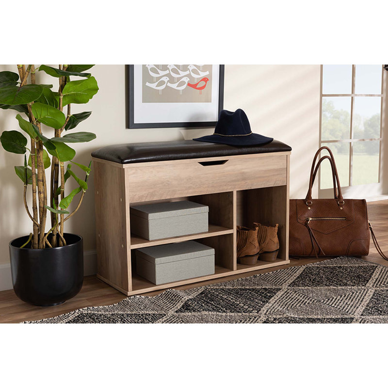 Banc de rangement en similicuir Delarue