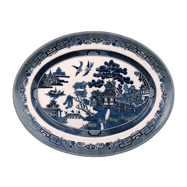 Churchill Blue Willow Fine China Earthenware Oval Dish 12.5, Made In  England