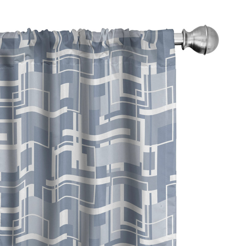 Geometric Semi-Sheer Rod Pocket Curtain Panels, 28" W x 84" L