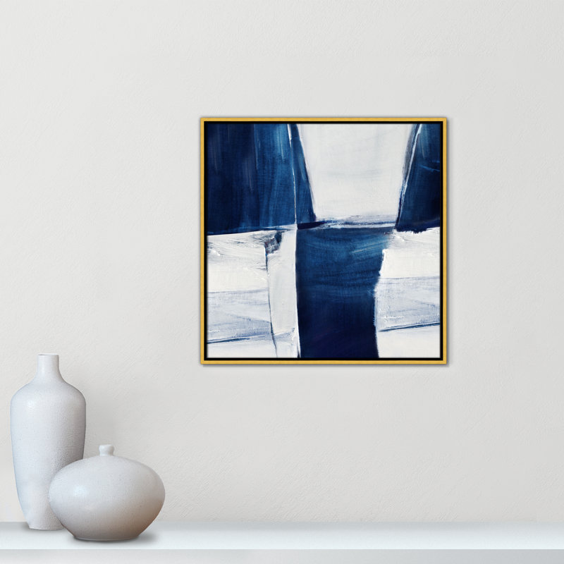 «Blue Midnight Plateau II» par Judith Shapiro, H 25,5 po x l 25,5 po, Doré