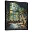 Bibliothèque verte et brune, Quiet Haven II - Art encadré avec bibliothèque-1638580967-1877596337