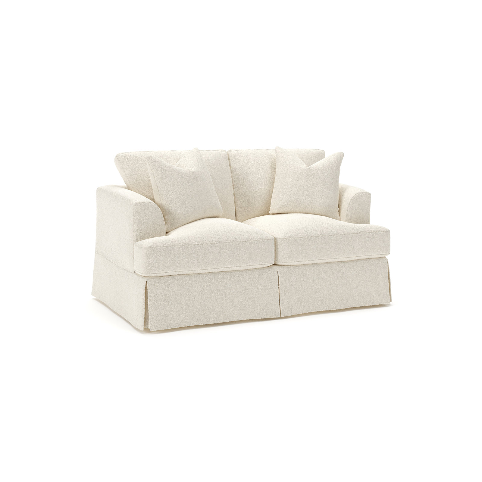 Lucia 66" Loveseat, Davis Pearl Bouclé Performance